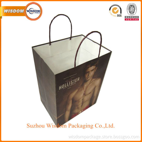 pantone color printing kraft paper bag with handle making machine